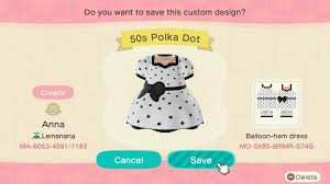 50s Dress Animal Crossing New Horizons Custom Design Nook S Island Animal Crossing New Animal Crossing Animal Crossing Qr