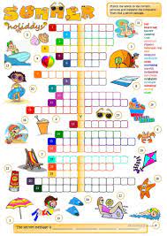 The crossword puzzle is printable and the puzzle changes each time you visit. Summer Holidays Crossword English Esl Worksheets For Distance Learning And Physical Classrooms