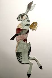 Madame Gris Paper Collage Hare Mrsbertimus Blogspot Com Art Drawings Rabbit Art