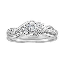 Fred Meyer Jewelers 1 2 Ct Tw Diamond Wedding Set Interlocking Wedding Rings Engagement Rings Twisted