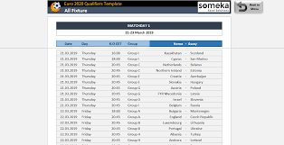 The euros will kick off with turkey vs. Euro 2020 Qualifiers Template Fixtures Playoffs In Excel