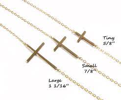 Sideways Cross Necklace Kelly Ripa Sterling Silver Gold Etsy