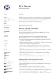 Using a traditional times new roman font, with a soft green border and large headings. 11 Production Team Leader Resume Examples Ideas Resume Examples Resume Team Leader