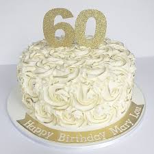 Mom 50th Birthday Cakes For Ladies Gold Rosette 60th Birthday Cake 60th Birthday Cakes 60th Birthday Cake For Mom Birthday Cake For Mom