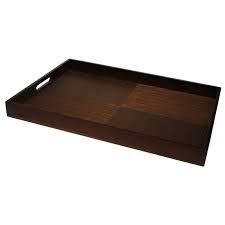 This extra large tray is great for serving beverages on top of your ottoman, breakfast in bed, or appetizers in the dining room. Simply Bamboo Brown Extra Large Rectangle Ribbed Bamboo Wood Serving Tray 23 Walmart Com Walmart Com