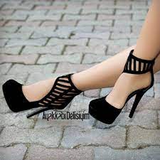 Black Heels Topuklular Platform Topuklu Ayakkabi Topuklu Ayakkabilar