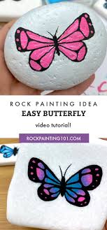 Nature wall art for home. Butterflies For Beginners Rock Painting 101