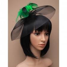 Shop feather hair at affordable prices from best feather hair store milanoo.com. Hatinator Clip Large Black Net Hatinator With Bright Green Coloured Feathers Hair Clip Fascinator