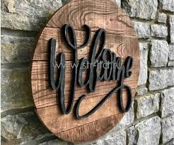 Вывеска круглая из натурального дерева