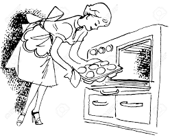 Saved by jennifer del muro. A Black And White Version Of A Vintage Illustration Of A Woman Removing Buns From The Oven Stock Photo Picture And Royalty Free Image Image 14918384