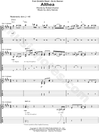 Althea told me better cool down boy, settle back, easy jim. Grateful Dead Althea Guitar Tab In E Major Download Print Sku Mn0154063