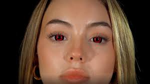 DESIGNLENSES, Lenti colorate rosse e nere, senza gradazione, 1 paio (2  pezzi), Lenti da 17 mm per effetto occhi grandi + custodia per lenti "Tokyo  Ghoul" : Amazon.it: Salute e cura della persona