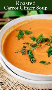 Best Roasted Carrot Soup The Mediterranean Dish This Roasted Carrot Soup Is Creamy But Stil Ginger Soup Recipe Roasted Carrot Soup Carrot Ginger Soup Recipe