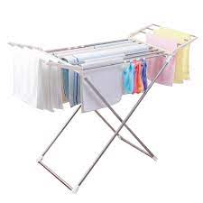 This hardened steel drying rack is covered with a waterproof epoxy so that garments will not. Byn Metal Wing Style Foldable Clothes Drying Racks For Laundry Indoor Outdoor Collapsible Towel Rod Rack With Socks Clip Dq1808 Drying Racks Aliexpress