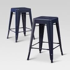 From swivel bar stools with backs to simple rustic styles, you'll find them here. Set Of 2 24 Carlisle Metal Counter Height Barstool Navy Threshold Target