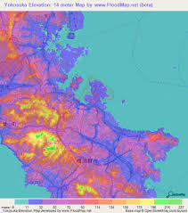 Yokosuka city is on the coast and near to sea. Elevation Of Yokosuka Japan Elevation Map Topography Contour