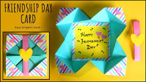 Friendship day card is very simple and easy craft. Easy Origami Greeting Card Friendship Day Card Handmade Cards Youtube Origami Birthday Card Origami Easy Cards Handmade