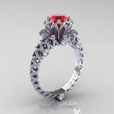 Enjoy the sparkle of ruby and diamond rings from macy's. Caravaggio Lace 14k White Gold 1 0 Ct Ruby Diamond Engagement Ring R634 14kwgdr Caravaggio Jewelry