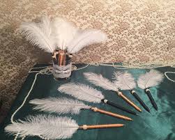 25 Feather Pen Favors Great Gatsby Wedding Favors Bridal Etsy Gatsby Wedding Favors Gatsby Wedding Bridal Shower Guest Book