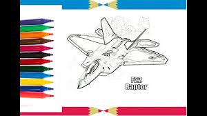 The cockpit has six color liquid crystal displays. F22 Raptor Fighter Jet Aircraft Coloring Video For Creative Kids Fun Activities Youtube