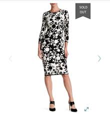 Maggy London Black And White Floral Color Block Midi Dress Size M Fashion Clothing Shoes Accessories Womensclothing Dresses Clothes For Women Maggy London