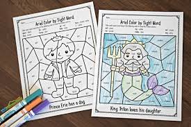 Preschoolers, kindergartners, and grade 1 students will enjoy colouring the pages as they practice reading sight words using these free christmas worksheets. Free Little Mermaid Color By Sight Word