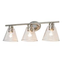 Addington Park Nassau Brushed Nickel Vanity Light All In One Bath Set 5 Piece 31790 The Home Depot In 2020 Vanity Lighting Bath Sets Light