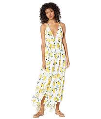 Kate Spade New York Lemon Beach Halter Maxi Dress Cover Up