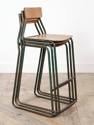 Tall Mid Century Tubular Steel And Steamed Ply Stacking Chairs Steel Stool Chair Stacking Chairs