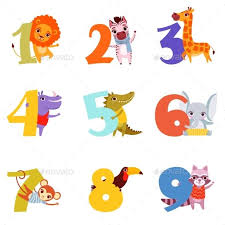 Colorful Numbers From 1 To 9 And Animals Cartoon Cartoon Lion Cartoon Animals Cartoon