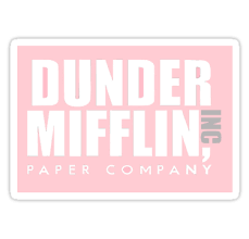 Pink Dunder Mifflin Logo Sticker By Emeliaa1 The Office Stickers Mifflin Dunder Mifflin
