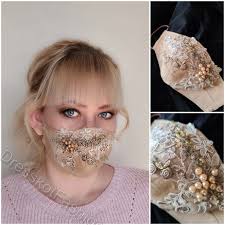 Wedding Face Mask Beaded Bridal Face Mask Embroidered Lace Face Mask In 2020 Bridal Mask Lace Mask Wedding Accessories For Bride