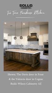 A Two Tone Modern Farmhouse Kitchen With White Shaker Cabinets And An X End Island Custom Bathroom Custom Kitchen Cabinets Custom Kitchens