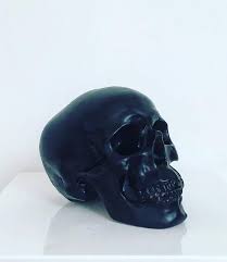 Black Skull Skull Decor In 2020 Skull Decor Skull Handmade Skulls