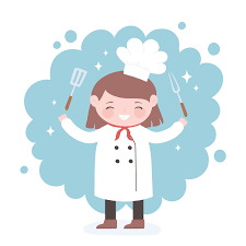 Illustration of an italian cartoon chef with a freshly baked pizza. Cute Girl Chef Cartoon Character With Fork And Spatula 1825650 Vector Art At Vecteezy
