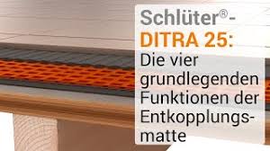 Im innenbereich können die fliesen unmittelbar nach dem verkleben der entkopplungsmatte im dünnbettverfahren verlegt werden. Schluter Ditra 25 Die Vier Grundlegenden Funktionen Der Entkopplungsmatte Youtube