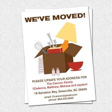 Printable Change Of Address Moved Moving Announcement Moving Box With Household Items Diy Digit New Home Cards Moving Announcements Change Of Address Cards