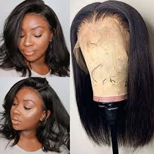 100% glueless human hair lace front wigs with bangs stright style. Unice Hair Best Blunt Cut Bob Straight Human Hair Bob Lace Front Wig For Black Girl Unice Com