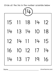 Free Number Fourteen Worksheets For Kindergarten Numbers Preschool Preschool Worksheets Printable Preschool Worksheets