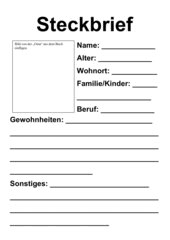 Steckbrief auf englisch vorlage steckbrief englisch steckbrief englisch bersetzung. 4teachers Steckbrief Vorlage Zum Buch Oma Von Peter Hartling