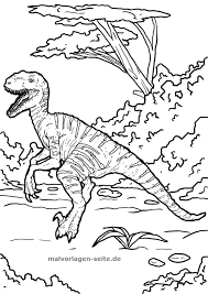 Einfache dino bilder zum ausmalen. Malvorlage Velociraptor Dinosaurier Kostenlose Ausmalbilder