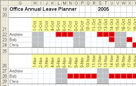 Excel Office Holiday Planner