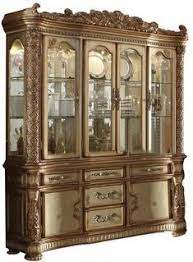Acme Furniture China Cabinet 63005 Gold Patina And Bone White Dining Room Furniture Modern Furniture Decor Dining Room Design