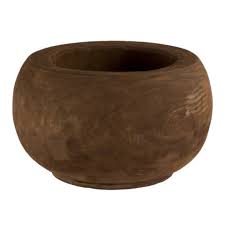 Suspension pot de fleur macramé. Cache Pot Boule En Bois Santcho 35cm Naturel