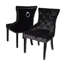 These velvet dining chairs work are perfect for a contemporary dining room. Press Loft Image Of Pair Black Crushed Velvet Dining Chairs For Press Pr