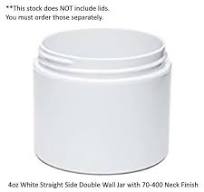4oz White PP Plastic Double Wall Jar - Lot of 24 Pieces - Warehouse  Clearance