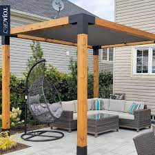 Pergola Kit With Shade Sail For 6x6 Wood Posts Relaxing Backyard Pergola Kits Shade Sail