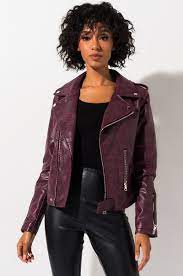 Akira Label Faux Leather Croc Embossed Moto Jacket In Magenta Leather Jackets Women Leather Jacket Leather Jacket Dress