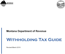 Montana Department Of Revenue Withholding Tax Guide Pdf