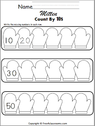 These worksheets are great tools for teaching kids to count by 5s. Free Winter Count By 10s Math Worksheet Free4classrooms